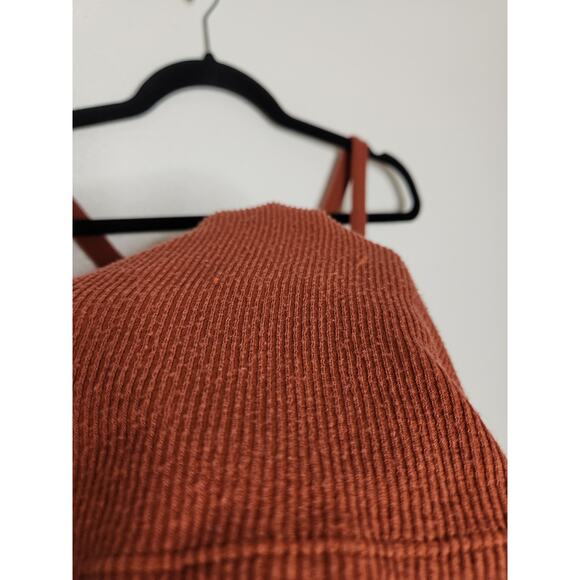 Free People Intimately Ribbed Stretchy Medium Brown Tank Top Shirt - Picture 3 of 5